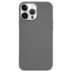 For iPhone 12 Pro Litchi Pattern Silver Edge Camera Frame Material Phone Case(Grey)