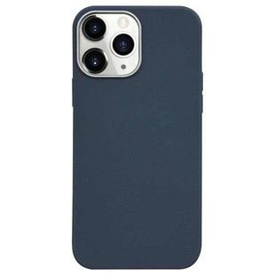 For iPhone 11 Pro Litchi Pattern Silver Edge Camera Frame Material Phone Case(Blue)