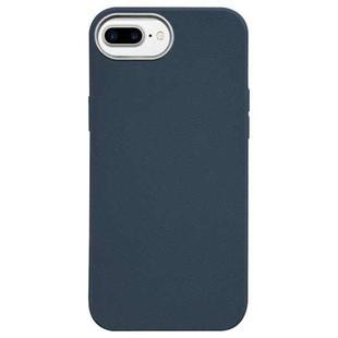 For iPhone 8 Plus / 7 Plus Litchi Pattern Silver Edge Camera Frame Material Phone Case(Blue)