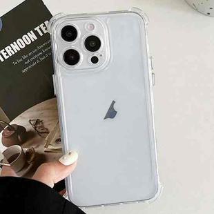 For iPhone 15 Pro Max Transparent Four-corner Shockproof TPU Phone Case(White)