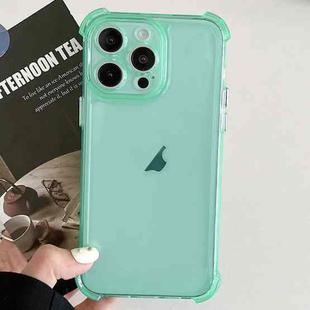 For iPhone 15 Pro Transparent Four-corner Shockproof TPU Phone Case(Green)