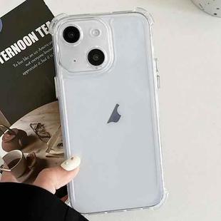 For iPhone 15 Plus Transparent Four-corner Shockproof TPU Phone Case(White)