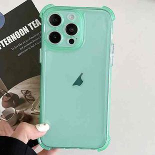 For iPhone 14 Pro Max Transparent Four-corner Shockproof TPU Phone Case(Green)