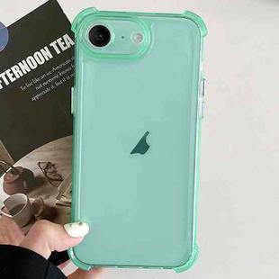 For iPhone SE 2022 / SE 2020 Transparent Four-corner Shockproof TPU Phone Case(Green)