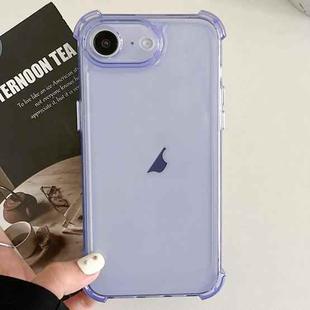 For iPhone SE 2022 / SE 2020 Transparent Four-corner Shockproof TPU Phone Case(Purple)