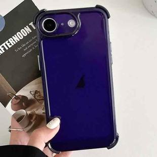 For iPhone SE 2022 / SE 2020 Transparent Four-corner Shockproof TPU Phone Case(Dark Blue)
