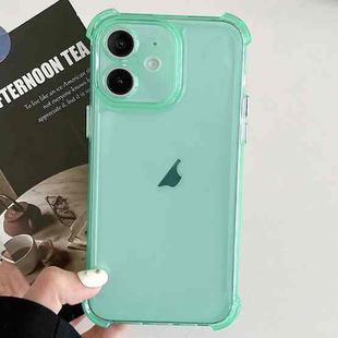 For iPhone 12 Transparent Four-corner Shockproof TPU Phone Case(Green)