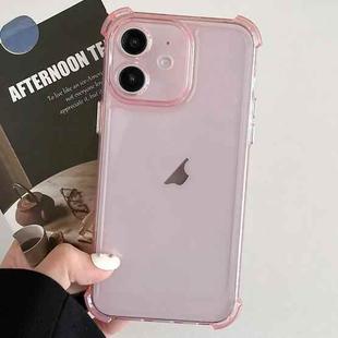 For iPhone 11 Transparent Four-corner Shockproof TPU Phone Case(Pink)