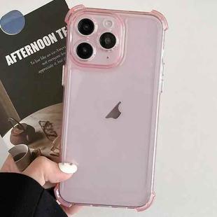 For iPhone 11 Pro Transparent Four-corner Shockproof TPU Phone Case(Pink)