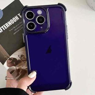 For iPhone 11 Pro Transparent Four-corner Shockproof TPU Phone Case(Dark Blue)