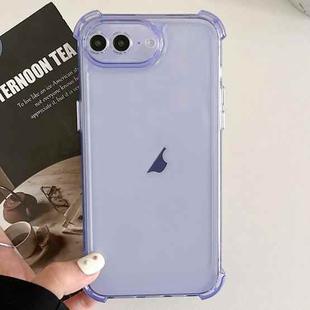 For iPhone 8 Plus / 7 Plus Transparent Four-corner Shockproof TPU Phone Case(Purple)