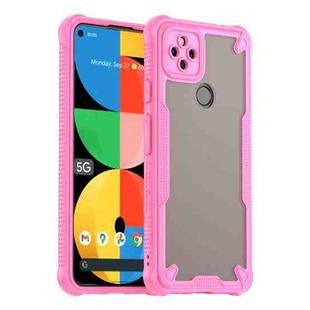 For Google Pixel 5a Armor Glaze PC Hybrid TPU Phone Case(Pink)