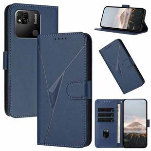 For Redmi 10A Triangle Pattern Buckle Clasp Leather Phone Case(Royal Blue)