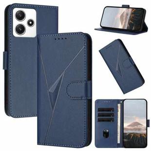 For Redmi 12 5G Triangle Pattern Buckle Clasp Leather Phone Case(Royal Blue)