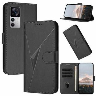 For Redmi K50 Ultra Triangle Pattern Buckle Clasp Leather Phone Case(Black)