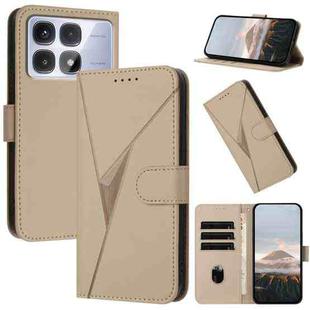 For Redmi K70 Ultra Triangle Pattern Buckle Clasp Leather Phone Case(Gold)