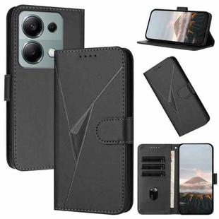 For Redmi Note 13 Pro 4G Triangle Pattern Buckle Clasp Leather Phone Case(Black)