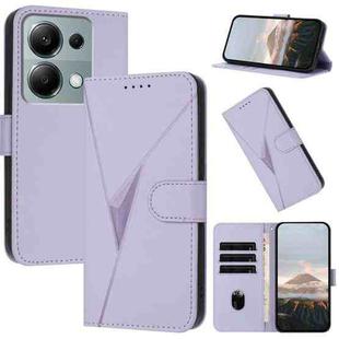 For Redmi Note 13 Pro 4G Triangle Pattern Buckle Clasp Leather Phone Case(Light Purple)