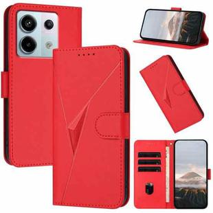 For Redmi Note 13 Pro 5G Triangle Pattern Buckle Clasp Leather Phone Case(Red)