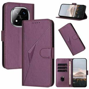 For Redmi Note 14 Pro+ 5G Triangle Pattern Buckle Clasp Leather Phone Case(Dark Purple)