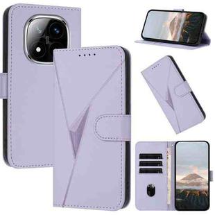 For Redmi Note 14 Pro+ 5G Triangle Pattern Buckle Clasp Leather Phone Case(Light Purple)