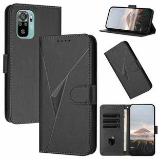 For Redmi Note 10 4G Global Triangle Pattern Buckle Clasp Leather Phone Case(Black)