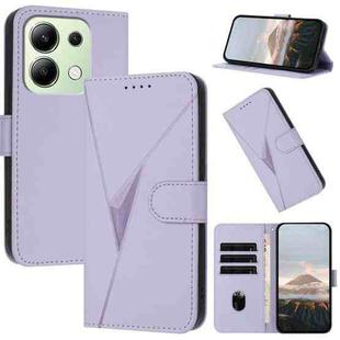 For Redmi Note 13 4G Triangle Pattern Buckle Clasp Leather Phone Case(Light Purple)