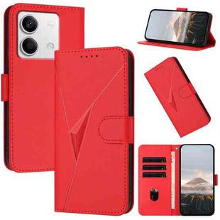 For Redmi Note 13 5G Triangle Pattern Buckle Clasp Leather Phone Case(Red)