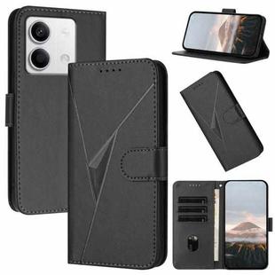 For Redmi Note 13 5G Triangle Pattern Buckle Clasp Leather Phone Case(Black)