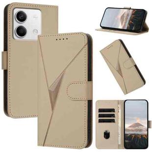 For Redmi Note 13 5G Triangle Pattern Buckle Clasp Leather Phone Case(Gold)