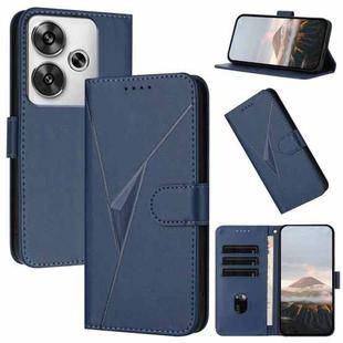 For Redmi Turbo 3 Triangle Pattern Buckle Clasp Leather Phone Case(Royal Blue)