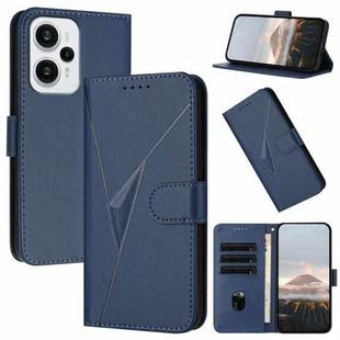 For Redmi Note 12 Turbo / Xiaomi Poco F5 Triangle Pattern Buckle Clasp Leather Phone Case(Royal Blue)