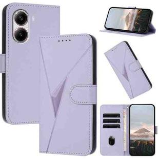 For Redmi Turbo 4 / Xiaomi Poco X7 Pro Triangle Pattern Buckle Clasp Leather Phone Case(Light Purple)