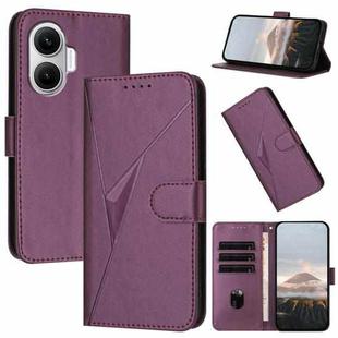 For Redmi Turbo 4 Pro / Xiaomi Poco F7 Triangle Pattern Buckle Clasp Leather Phone Case(Dark Purple)