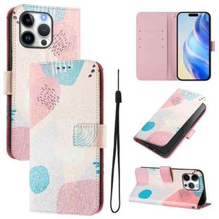 For iPhone 16 Pro Art Colored Drawing Pattern Leather Phone Case(Graffiti puzzle)