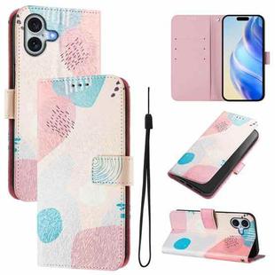 For iPhone 16 Art Colored Drawing Pattern Leather Phone Case(Graffiti puzzle)