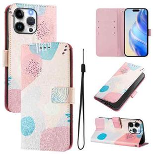 For iPhone 15 Pro Max Art Colored Drawing Pattern Leather Phone Case(Graffiti puzzle)