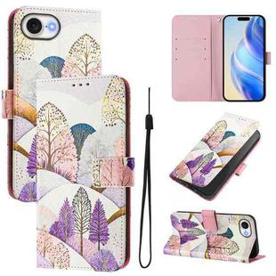 For iPhone SE 2024 Art Colored Drawing Pattern Leather Phone Case(Landscape)