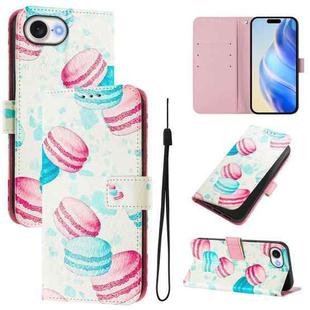 For iPhone SE 2024 Art Colored Drawing Pattern Leather Phone Case(Cake)