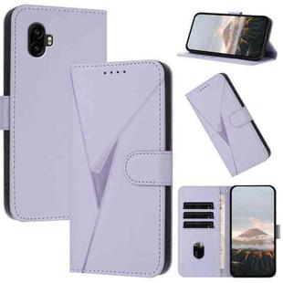 For Samsung Galaxy XCover7 Pro Triangle Pattern Buckle Clasp Leather Phone Case(Light Purple)