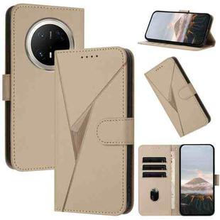 For Huawei Mate 70 Pro / Mate 70 Pro+ Triangle Pattern Buckle Clasp Leather Phone Case(Gold)