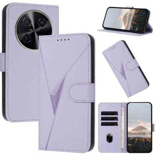 For Huawei nova 12i Triangle Pattern Buckle Clasp Leather Phone Case(Light Purple)