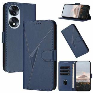 For Honor 70 Triangle Pattern Buckle Clasp Leather Phone Case(Royal Blue)