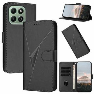 For Honor X6a / X6b Global Triangle Pattern Buckle Clasp Leather Phone Case(Black)