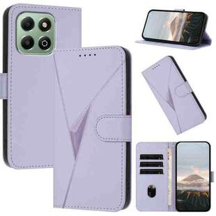 For Honor X6a / X6b Global Triangle Pattern Buckle Clasp Leather Phone Case(Light Purple)