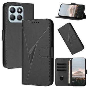 For Honor X8b Triangle Pattern Buckle Clasp Leather Phone Case(Black)