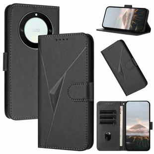 For Honor X9a / Magic5 Lite / X40 Triangle Pattern Buckle Clasp Leather Phone Case(Black)