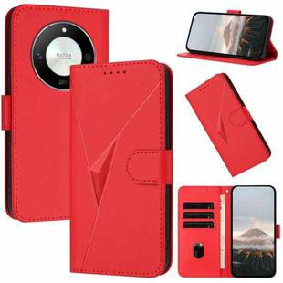 For Honor X50 / Honor X9b Triangle Pattern Buckle Clasp Leather Phone Case(Red)