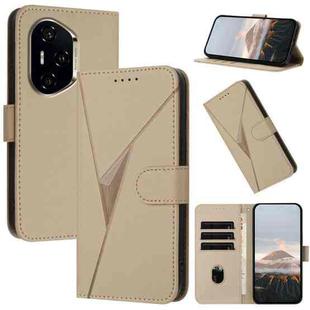 For Honor 300 Pro / Honor 300 Ultra Triangle Pattern Buckle Clasp Leather Phone Case(Gold)