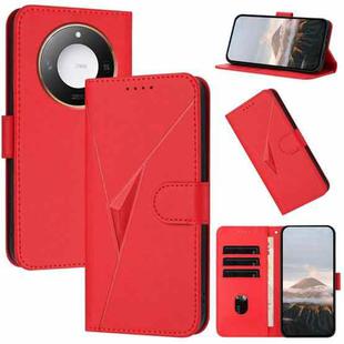 For Honor X60 / X9c Smart Triangle Pattern Buckle Clasp Leather Phone Case(Red)